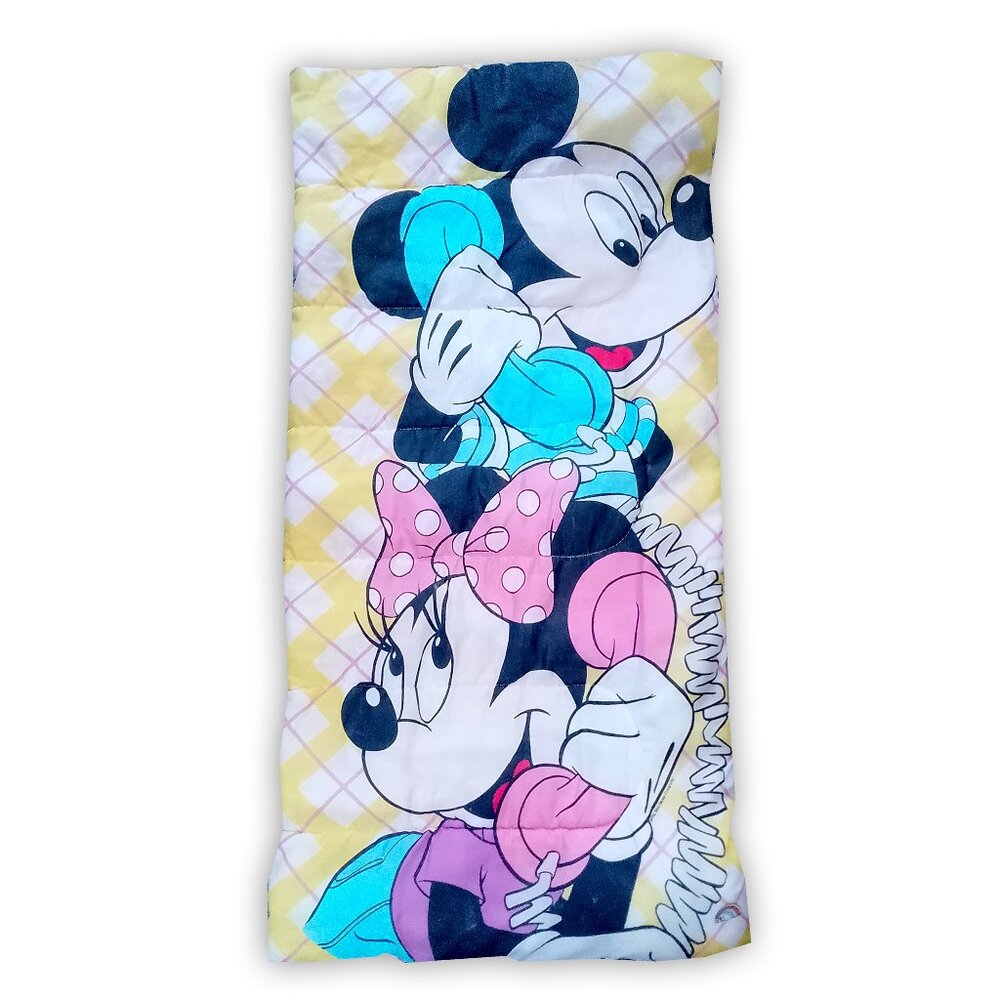 Vintage 1980s Minnie and Mickey Mouse Telephone Walt Disney Kids Sleeping Bag